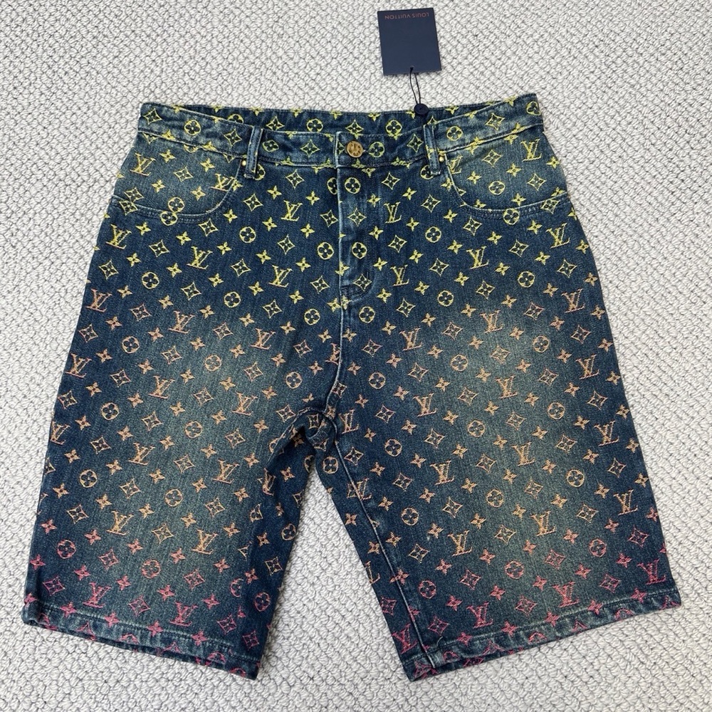 LOUIS VUITTON / RAINBOW MONOGRAM DENIM SHORT !!!